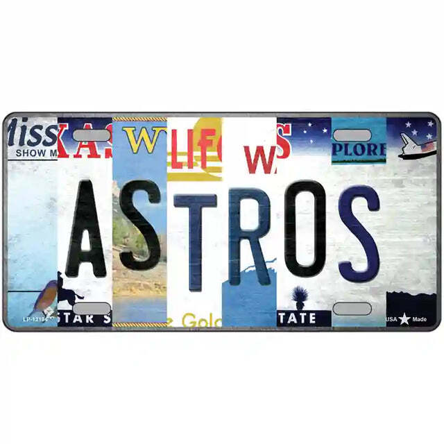 Astros Strip Art Metal Sign
