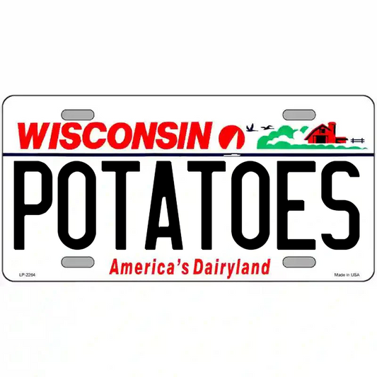 Potatoes Wisconsin Metal Sign