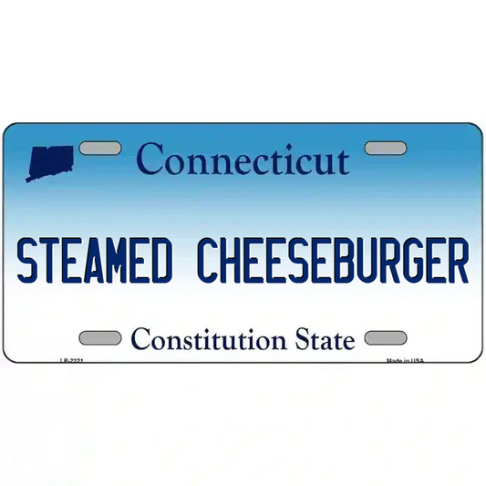 Steamed Cheeseburger Connecticut Metal Sign