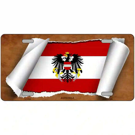 Austria Scroll Flag Metal Sign