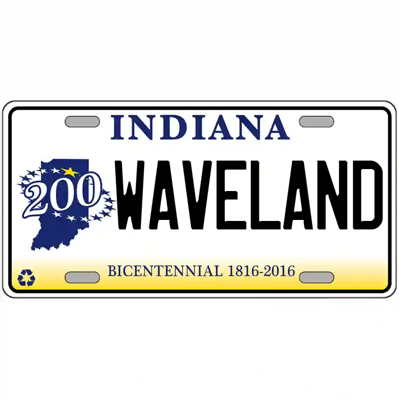 Waveland Indiana Bicentennial Metal Sign