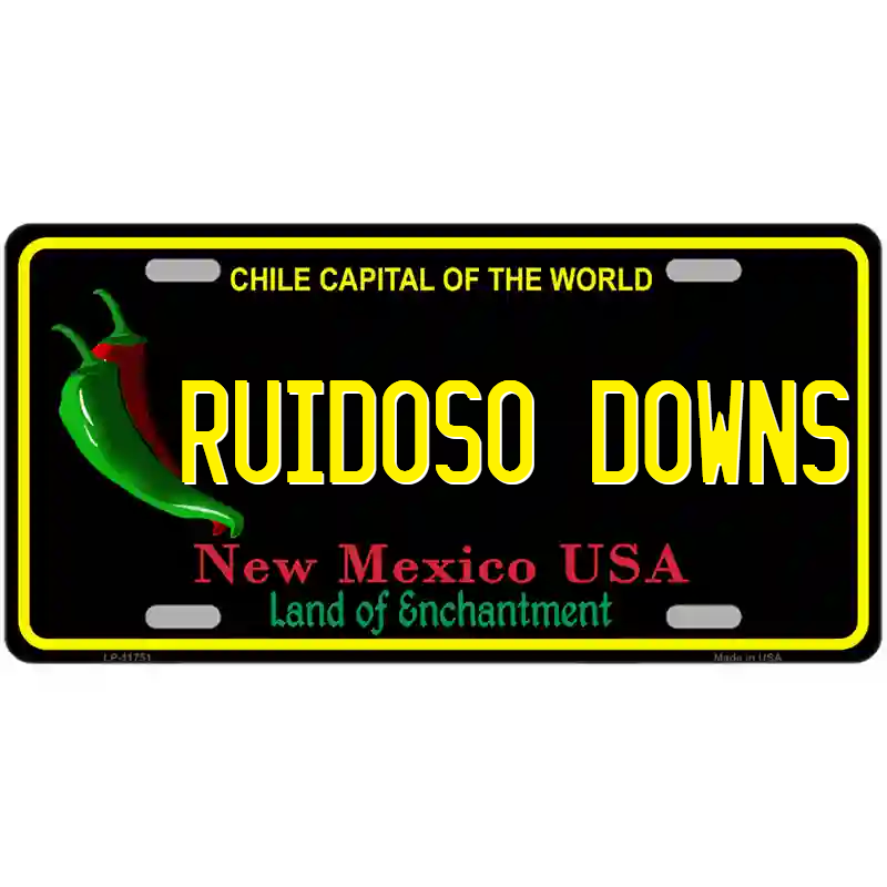 Ruidoso Downs New Mexico Black Metal Sign