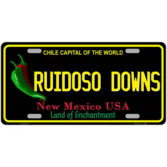 Ruidoso Downs New Mexico Black Metal Sign