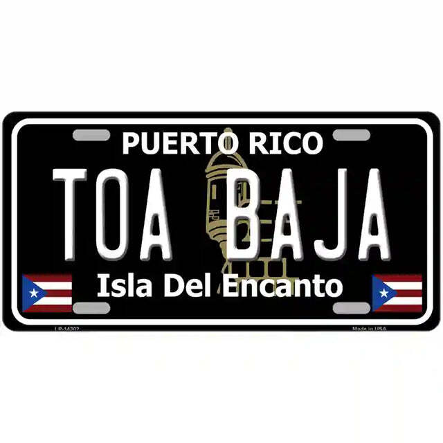 Toa Baja Puerto Rico Black Metal Sign