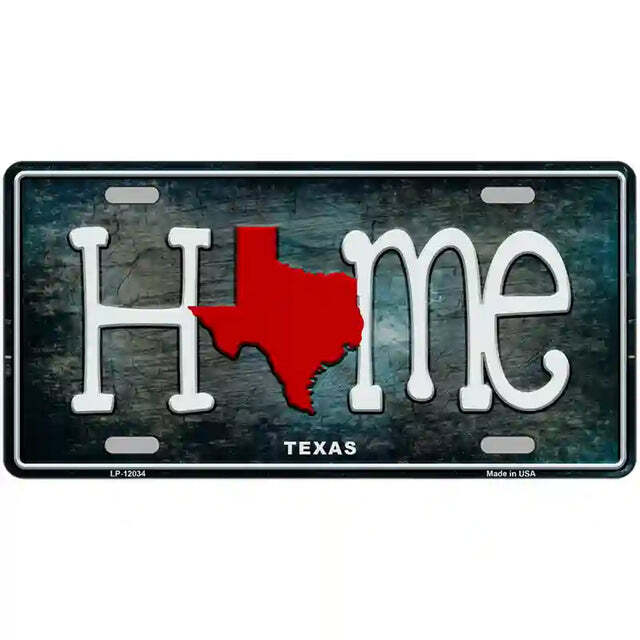 Texas Home State Outline Metal Sign