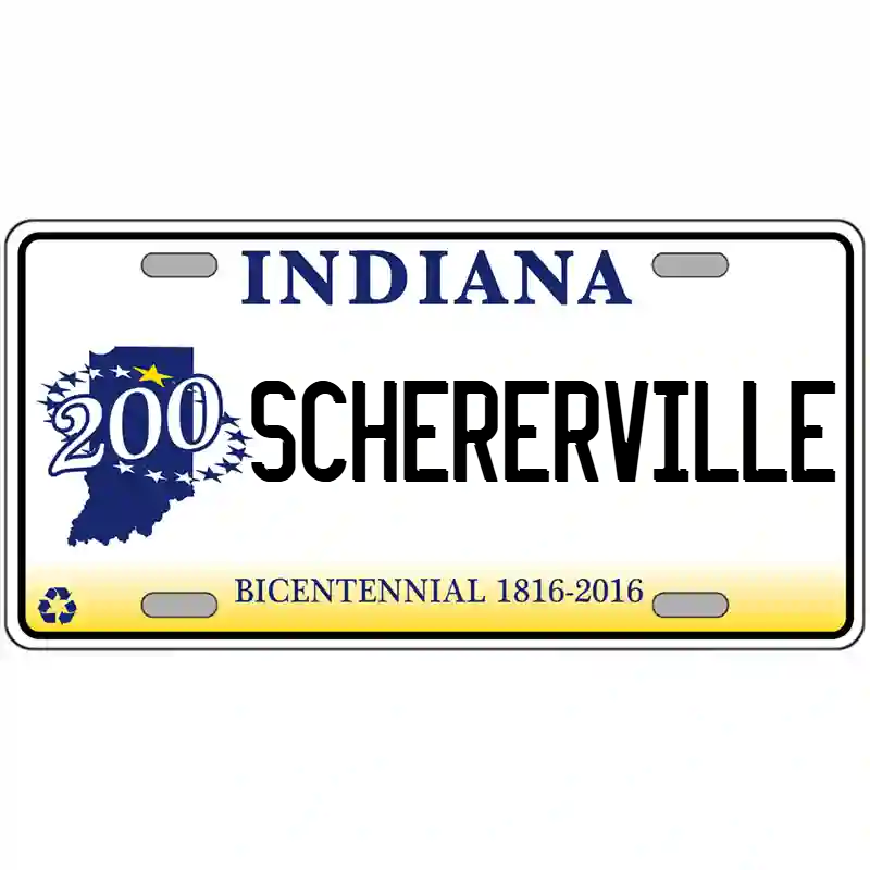 Schererville Indiana Bicentennial Metal Sign