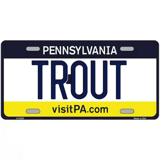 Trout Pennsylvania Metal Sign