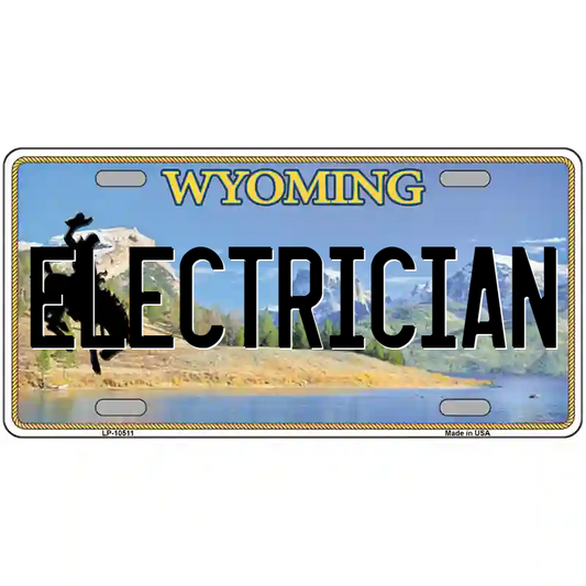 Electrician Wyoming Metal Sign
