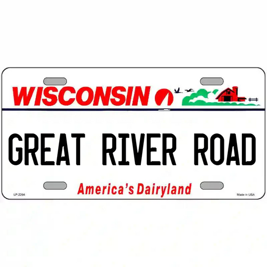Great River Road Wisconsin Metal Sign