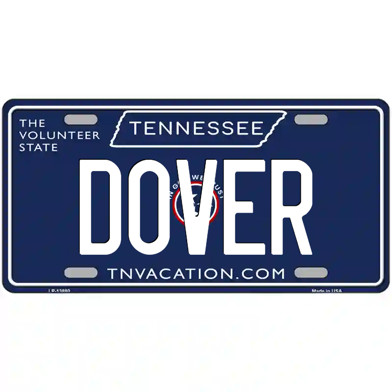 Dover Tennessee Blue Metal Sign