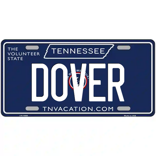 Dover Tennessee Blue Metal Sign