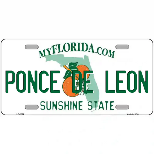 Ponce de Leon Florida Metal Sign
