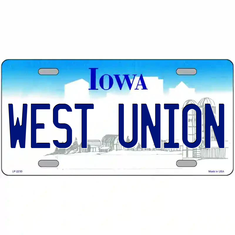 West Union Iowa Metal Sign