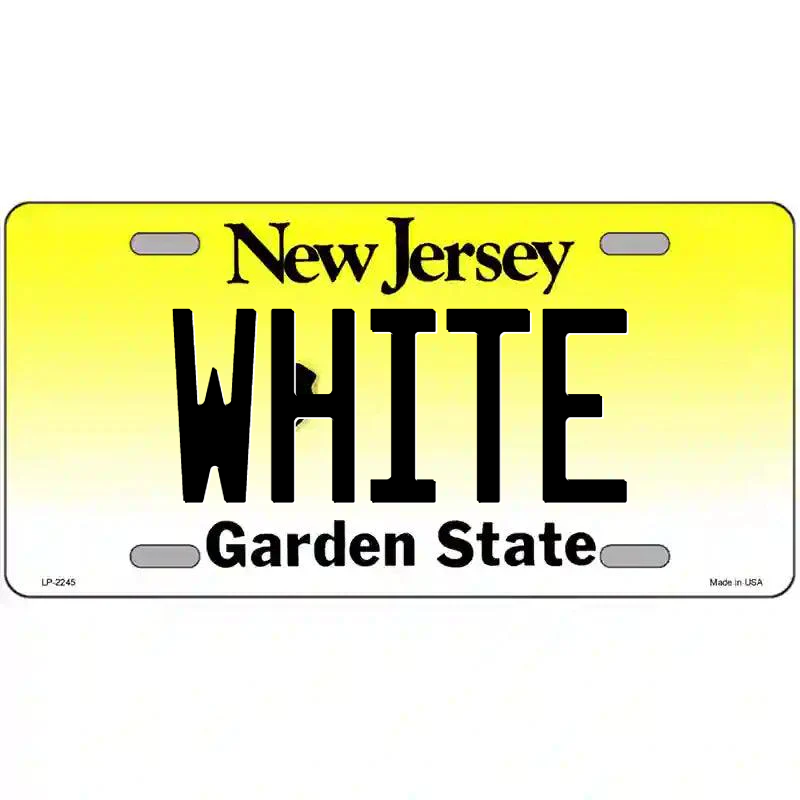 White New Jersey Metal Sign