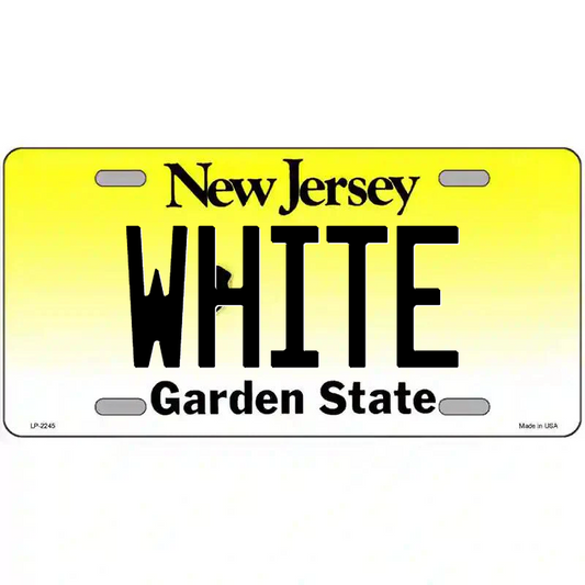 White New Jersey Metal Sign