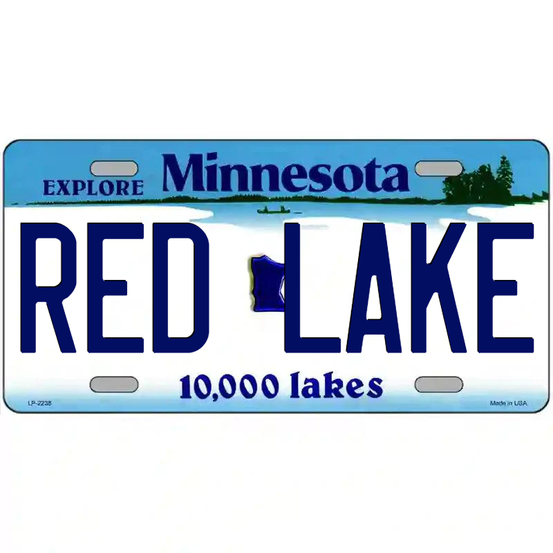 Red Lake Minnesota Metal Sign