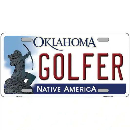 Golfer Oklahoma Metal Sign