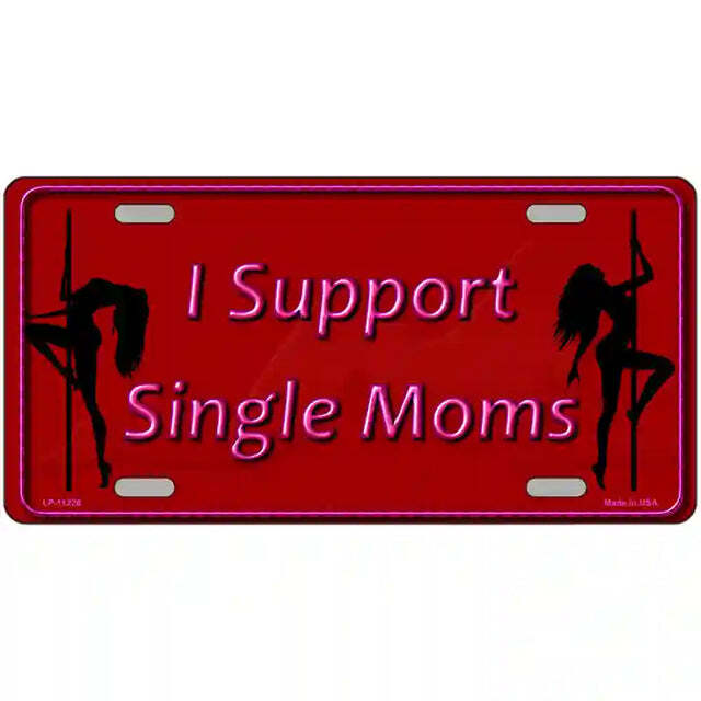 I Support Single Moms Metal Sign