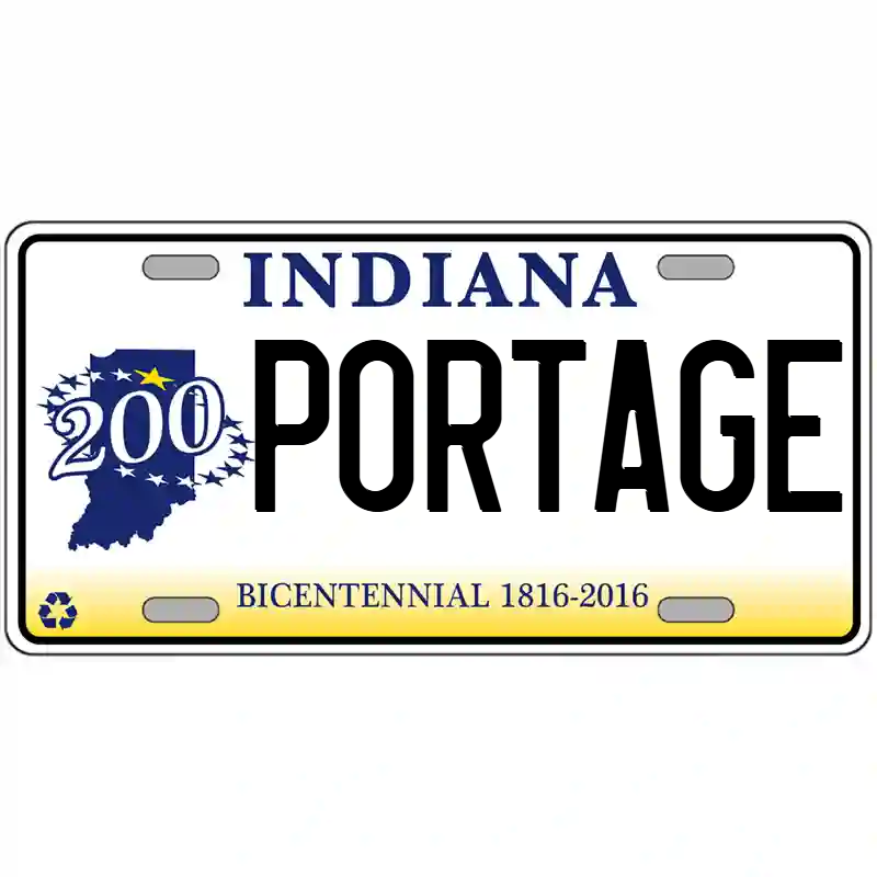 Portage Indiana Bicentennial Metal Sign