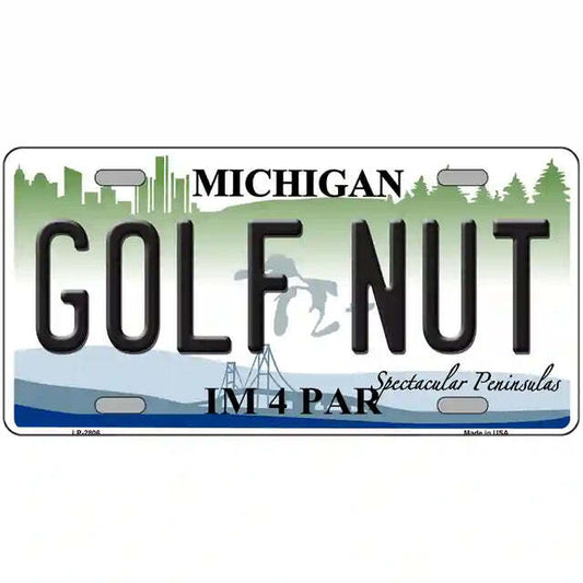 Golf Nut I'm 4 Par Michigan Metal Sign