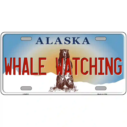 Whale Watching Alaska Metal Sign