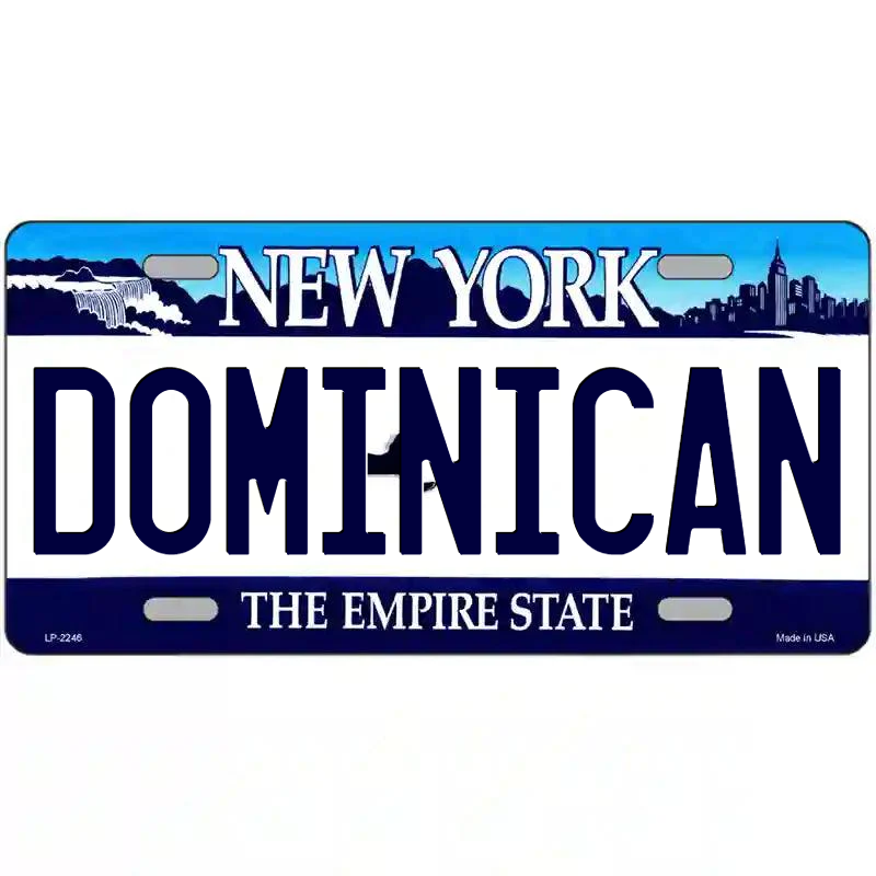 Dominican New York Blue Metal Sign