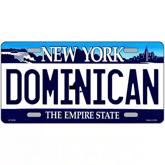 Dominican New York Blue Metal Sign