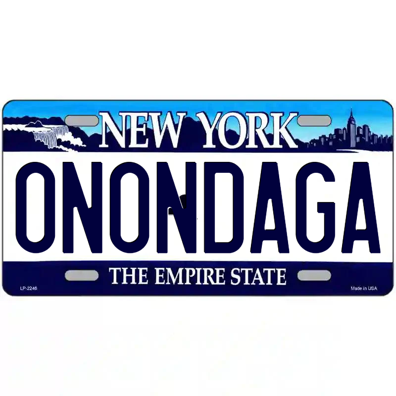 Onondaga New York Blue Metal Sign