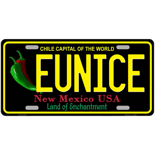 Eunice New Mexico Black Metal Sign