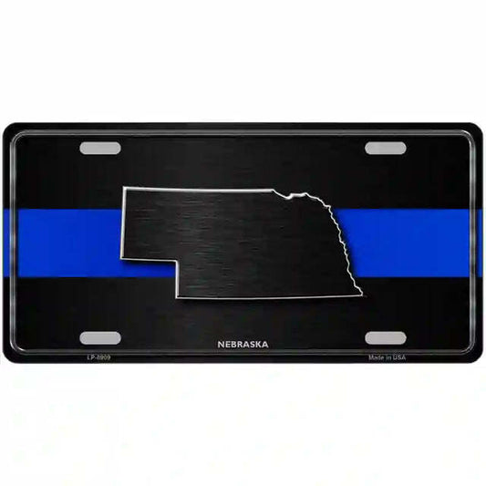 Nebraska Thin Blue Line Metal Sign