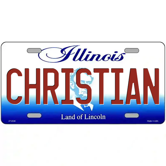 Christian Illinois Metal Sign