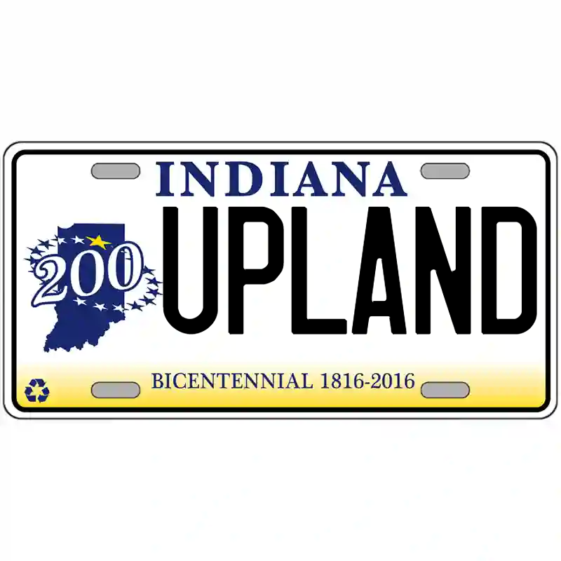Upland Indiana Bicentennial Metal Sign