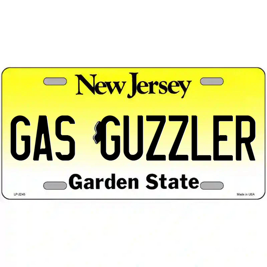 Gas Guzzler New Jersey Metal Sign