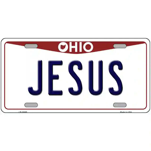 Jesus Ohio Metal Sign