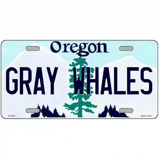 Gray Whales Oregon Metal Sign