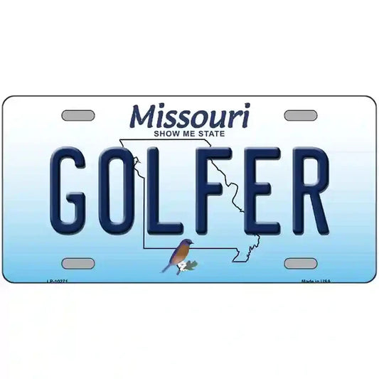 Golfer Missouri Metal Sign