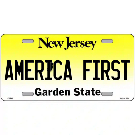 American First New Jersey Metal Sign