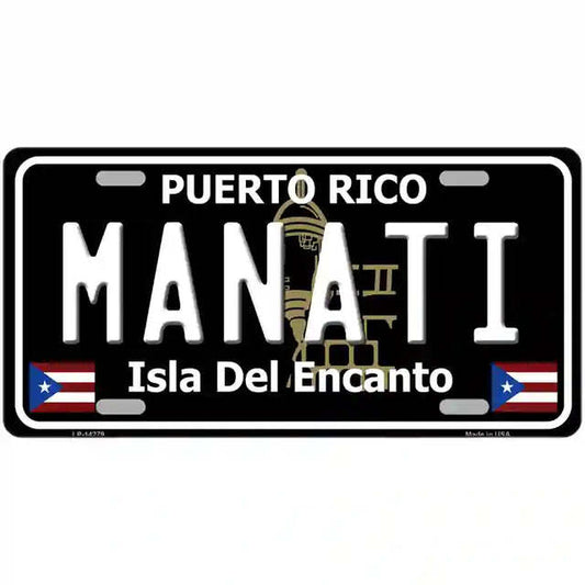 Manati Puerto Rico Black Metal Sign