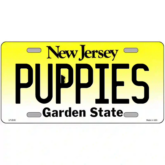 Puppies New Jersey Metal Sign
