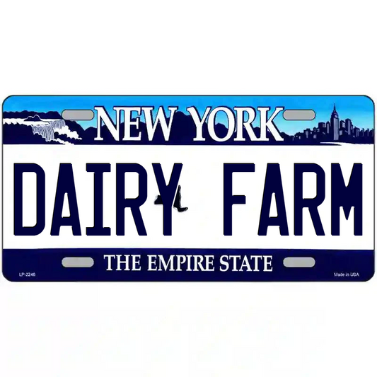 Dairy Farm New York Blue Metal Sign