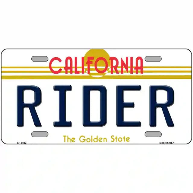 Rider California Metal Sign