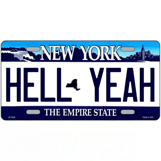 Hell Yeah New York Blue Metal Sign