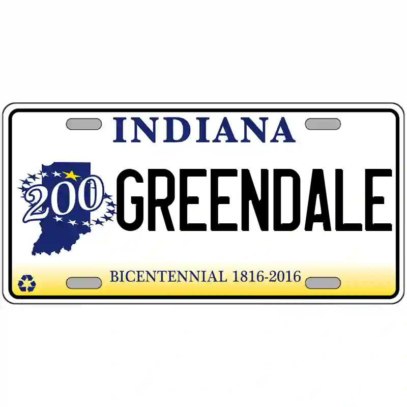 Greendale Indiana Bicentennial Metal Sign