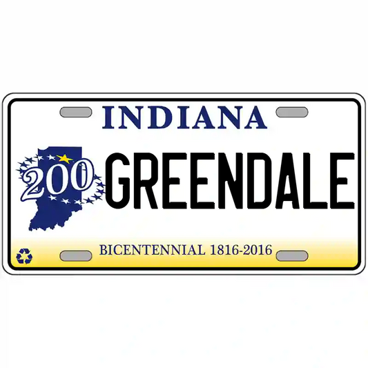 Greendale Indiana Bicentennial Metal Sign