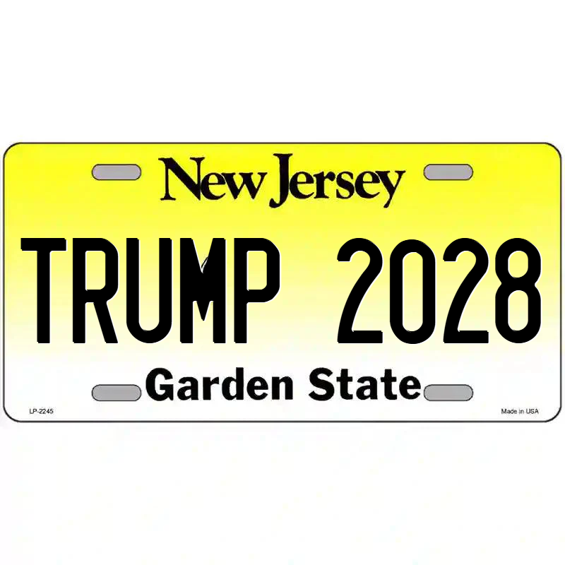 Trump 2028 New Jersey Metal Sign