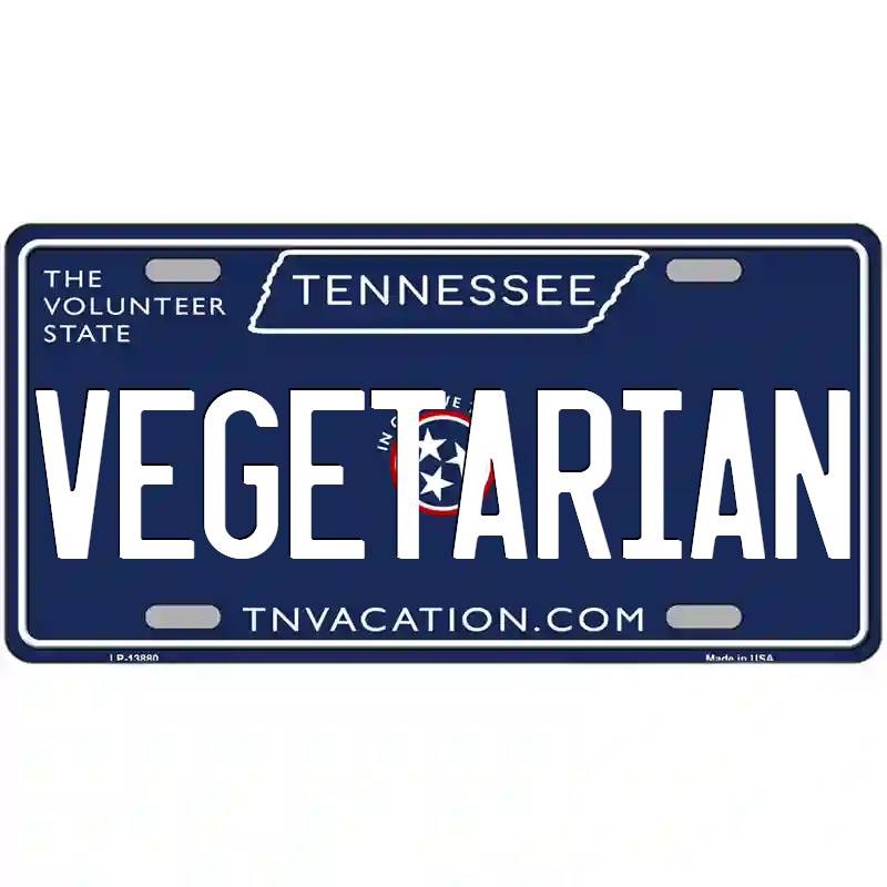 Vegetarian Tennessee Blue Metal Sign