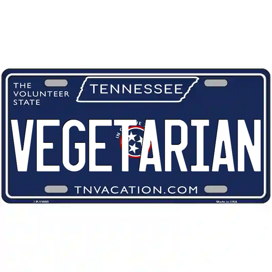 Vegetarian Tennessee Blue Metal Sign