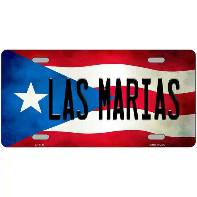 Las Marias Puerto Rico Flag Metal Sign