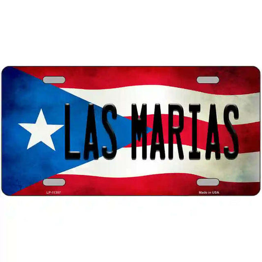 Las Marias Puerto Rico Flag Metal Sign