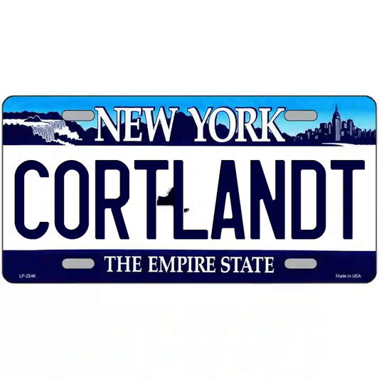 Cortlandt New York Blue  Metal Sign